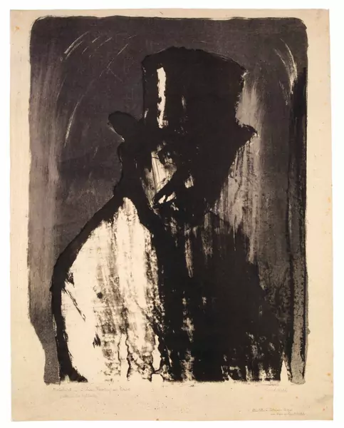 Emil Nolde — Mann im Zylinder – Portrait Gustav Schiefler – Landgerichtsdirektor — Galerie Kornfeld