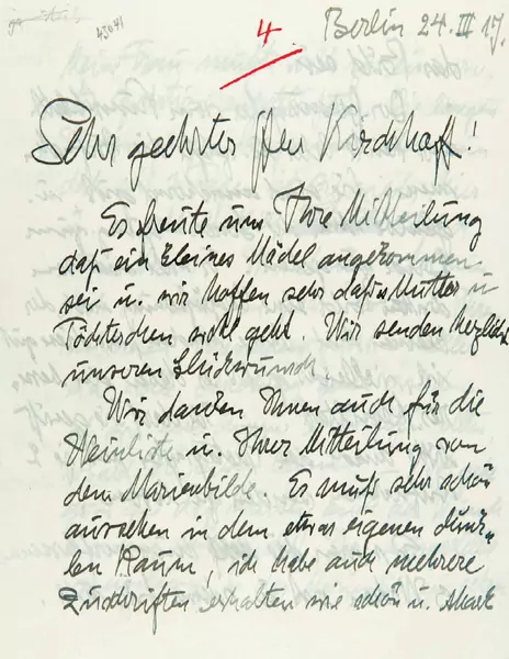 Emil Nolde — 2 eigenhändige Briefe und 2 eigenhändige Postkarten, alle mit Unterschrift «Emil Nolde». Berlin und Utenwarf 24.III.1917–20.VIII.1925. — Galerie Kornfeld