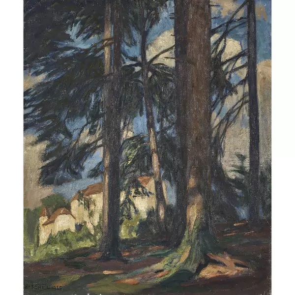 Waldstück mit Burg
