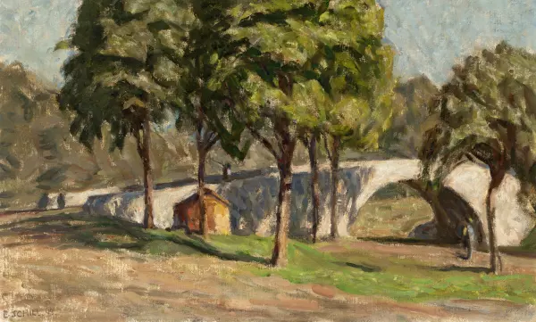 Landschaft mit Brücke