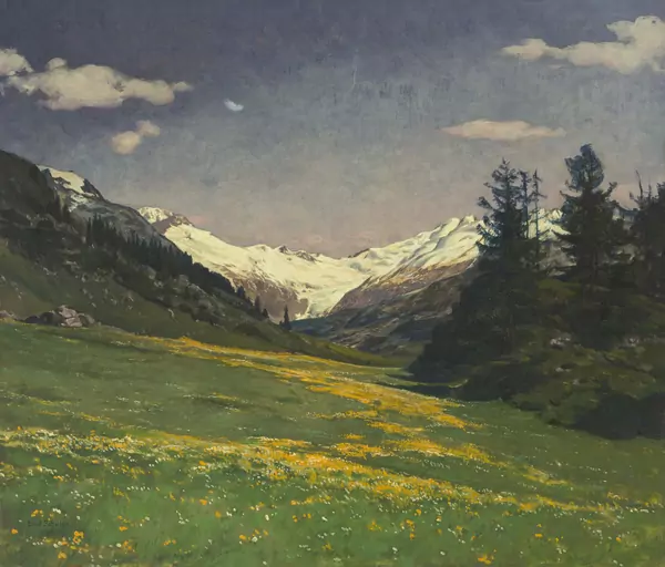 Emil Schulze — Bergfrühling im Fextal (Oberengadin). 1923. — Schuler Auktionen