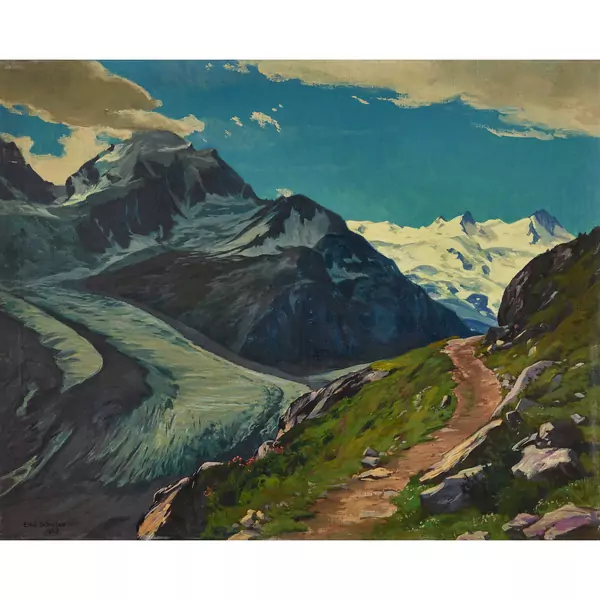 "Tschiervagletscher mit Berninagruppe"