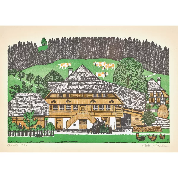 Emil Zbinden — "Jurahäuser im Sommer".