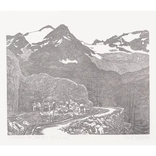 Emil Zbinden — "Sustenstrasse im Bau 1941".