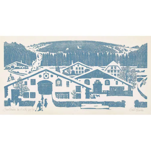 Emil Zbinden — Jurahäuser im Winter II.