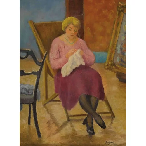 Emile-Alphonse Lejeune — "La brodeuse".