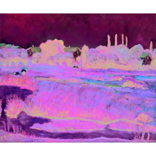 Émile Bressler — Sommerliche Feldlandschaft mit Bach.