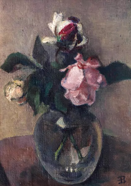 Emile Bressler (1886-1966), à la manière de "Trois roses dans un vase" — DognyAuction