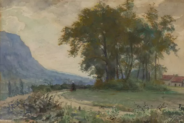 Emile BRESSLER (1886-1966), "Paysage de campagne", aquarelle — DognyAuction