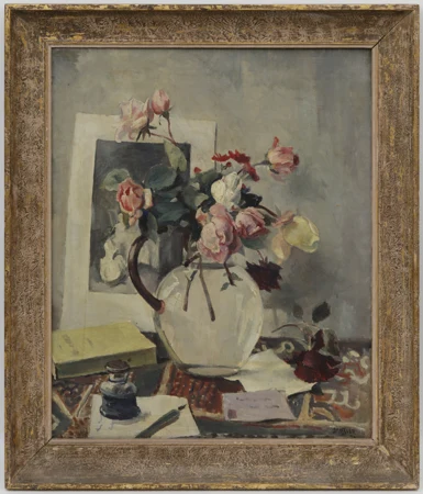 Nature morte au vase de roses