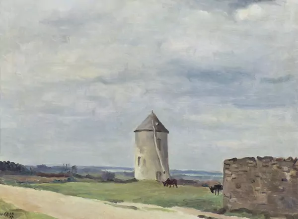 Emile BRESSLER (1886-1966), 'Bord de mer au moulin', huile — DognyAuction