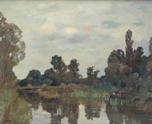 Emile Bressler (1886-1966), "Paysage avec étang" — DognyAuction