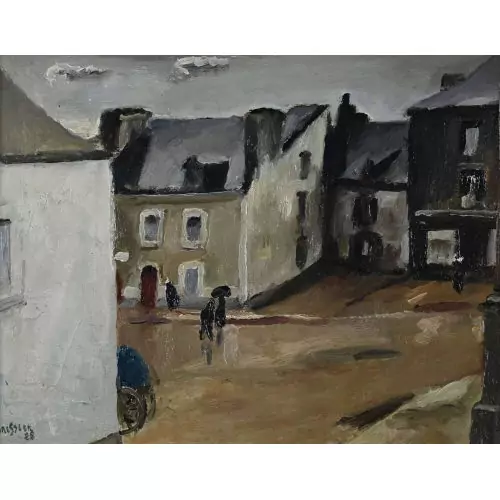 Stadtpartie im Regen