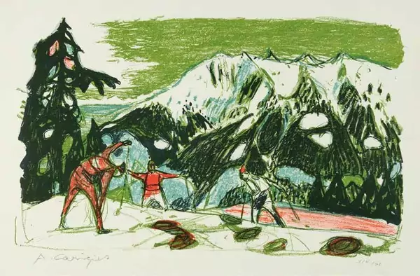 Émile Bressler — ALOIS CARIGIET 1902 Truns 1985 Skifahrer — Galerie Kornfeld