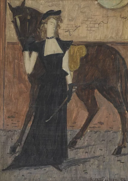 Émile François Chambon — Amazone au cheval brun