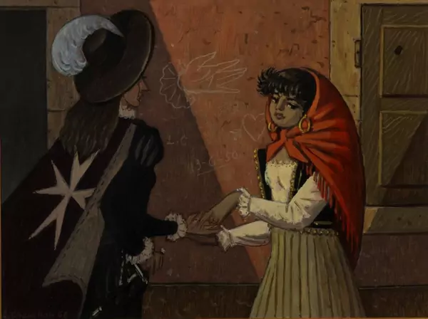 Hommage au Caravage" ou "La Diseuse de Bonne Aventure (Josiane)