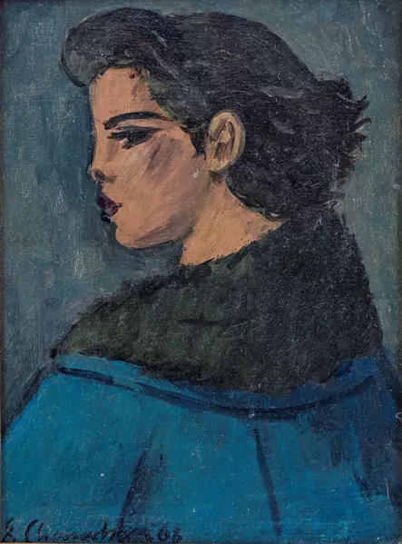 Jeune fille au manteau bleu
