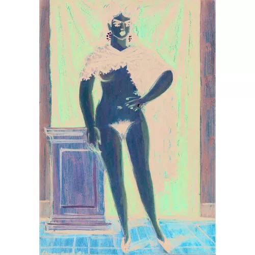 Émile François Chambon — "Nu debout au châle noir".