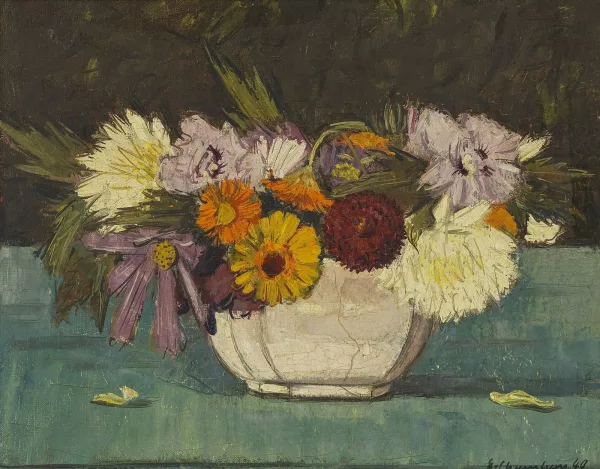 Émile François Chambon — Vase fleuri sur entablement