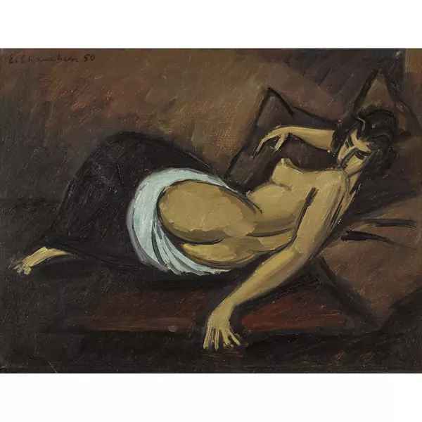 "Nu couché à la jupe"
