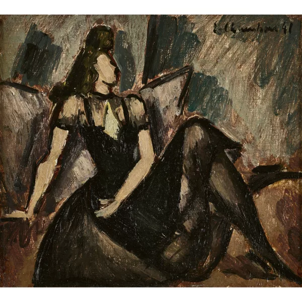 Émile François Chambon — "Le fauteuil bleu/Helene Muller".