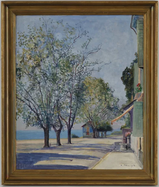 Emile Patru — Émile Patru (1877-1940), \Bord de lac\, huile sur