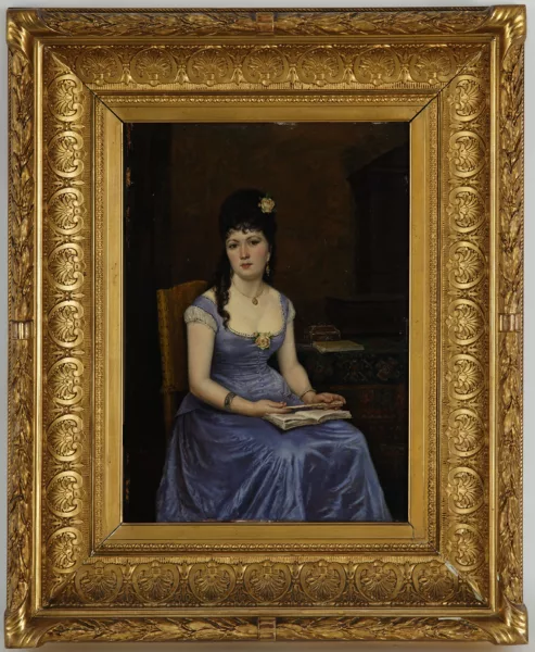 Emile Robellaz — Emile Robellaz (1844-1882), \Elégante à la robe