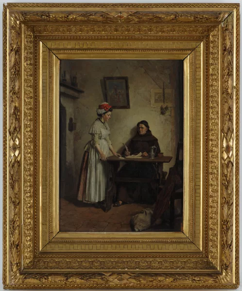 Emile Robellaz — Emile Robellaz (1844-1882), \\La dictée\\, huile sur