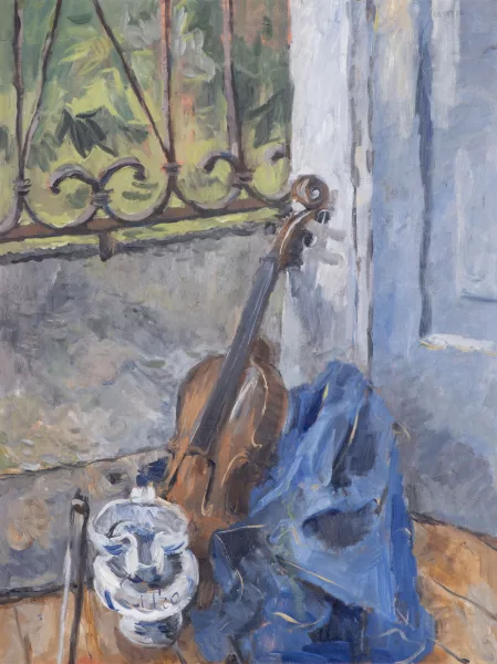 Emilio Maria Beretta — Nature morte au violon et à la cruche