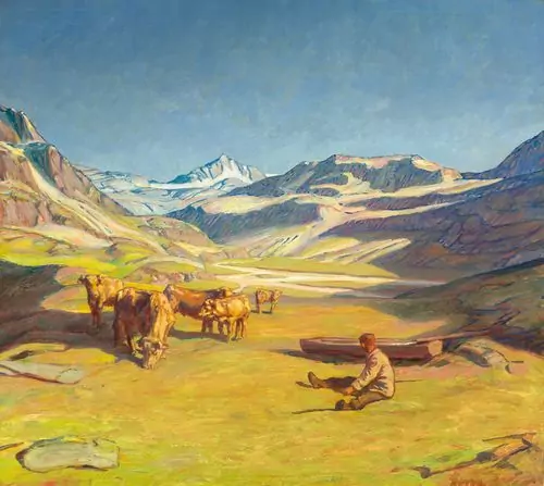 ERICH ERLER — Sonniger Sommertag in den Alpen. — Koller Auktionen