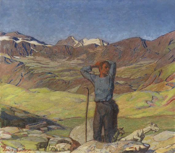 Erich Erler — Juni-Morgen (Ziegenhirte im Engadin)