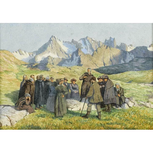 Erich Erler — Predigt in den Bergen.
