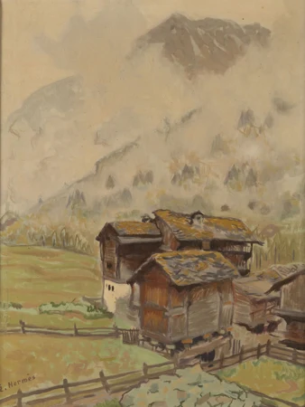 Chalets au pied des montagnes