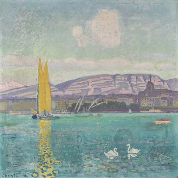 Quai des Bergues avec la Rade de Genève