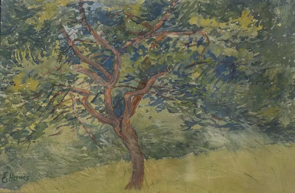 Erich HERMES (1881-1971) , "Sous-bois", aquarelle — DognyAuction