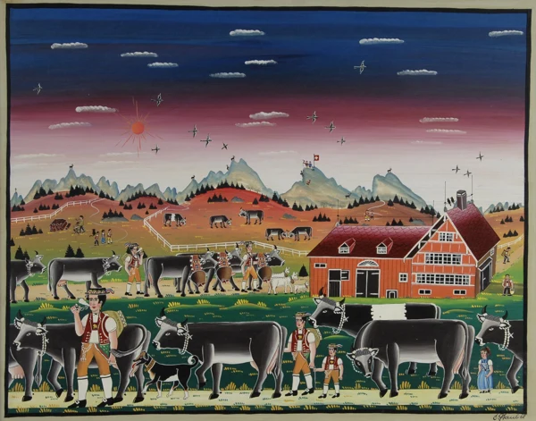 Erich Staub — Alpfahrt mit Churfirsten, 1968