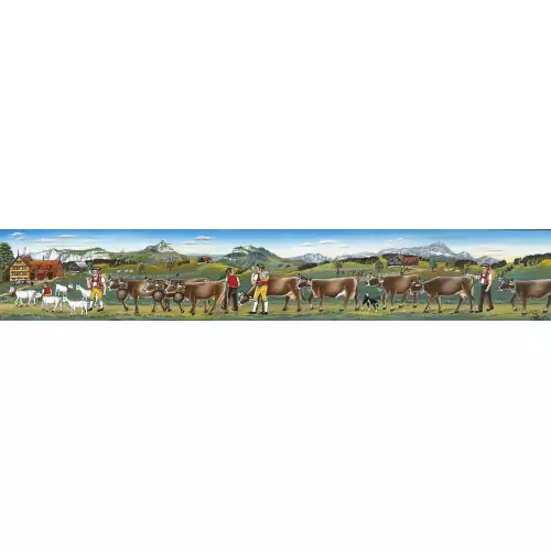 Appenzeller Landschaft mit Alpaufzug