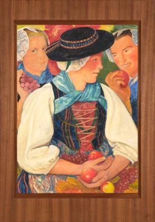 Trois Evolénardes avec des fruits, 1942