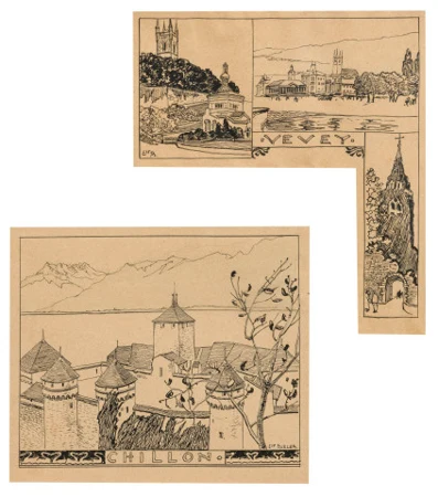 Vue de Vevey et du Château de Chillon
