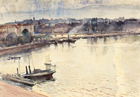 Genève. Promenade du Lac et Pont du Mont-Blanc, um 1895