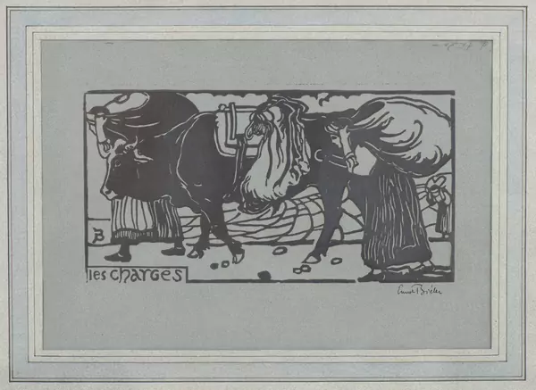 Ernest BIÉLER (1863-1948), "Les Charges", gravure sur bois — DognyAuction