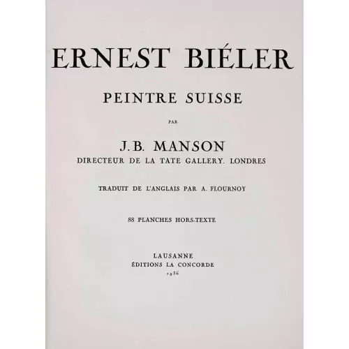 James Bolivar Manson: "Ernest Biéler. Peintre Suisse"