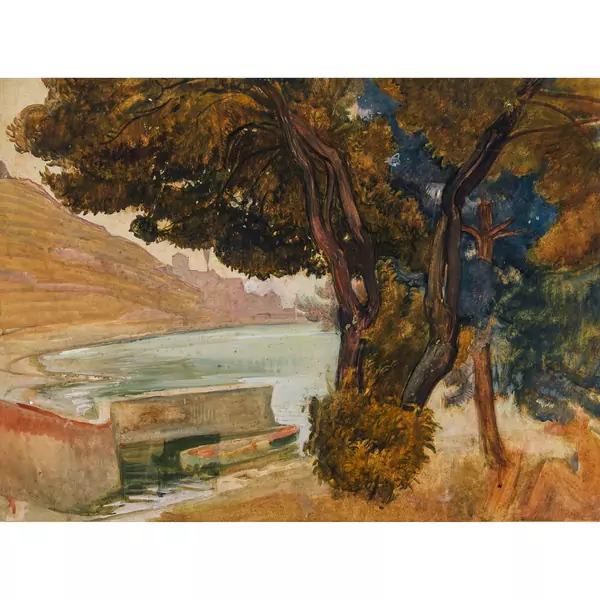 "Bord du lac à Glérolles. Vue sur St-Saphorin"