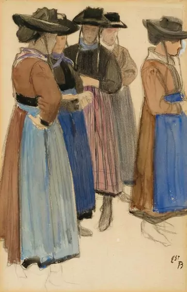ERNEST BIÉLER — Walliser Trachtengruppe. — Koller Auktionen