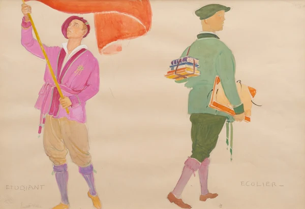 Ernest Biéler — Étudiant et Écolier (Étude pour la XXIVe Fête fédérale de chant, 1928)
