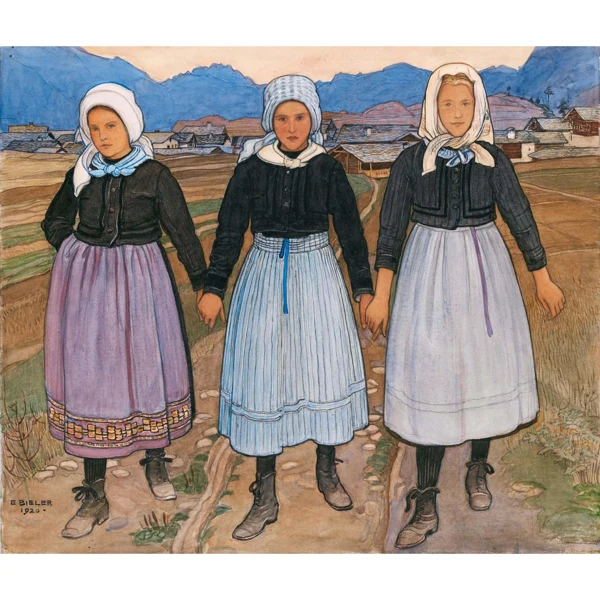 Ernest Biéler — TROIS JEUNES FILLES, 1920 THREE YOUNG GIRLS, 1920