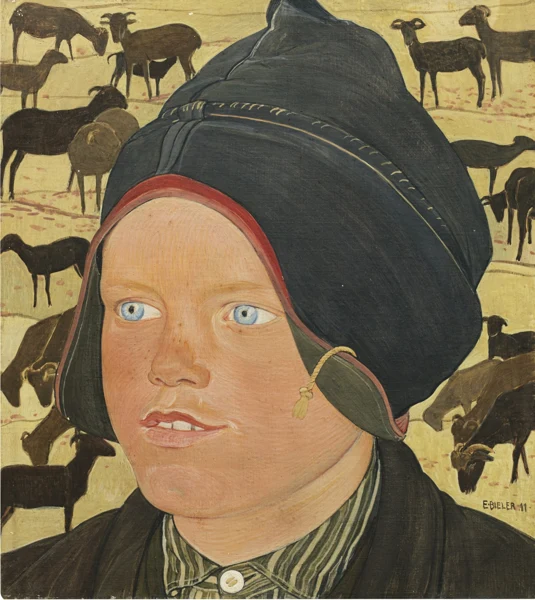 Ernest Biéler — Le gosse aux moutons, 1911