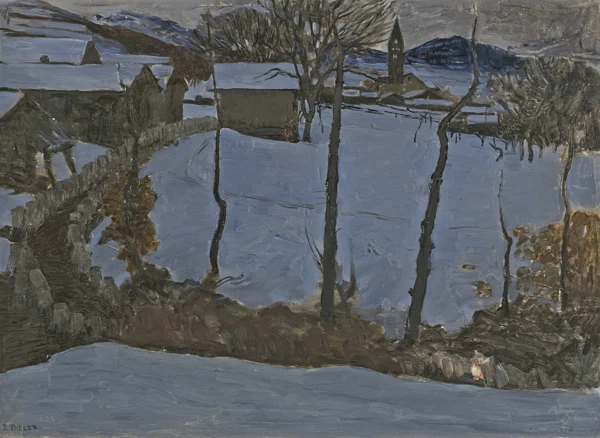 Ernest Biéler — ST-GERMAIN EN HIVER AU CRÉPUSCULEST-GERMAIN IN WINTER AT DAWN