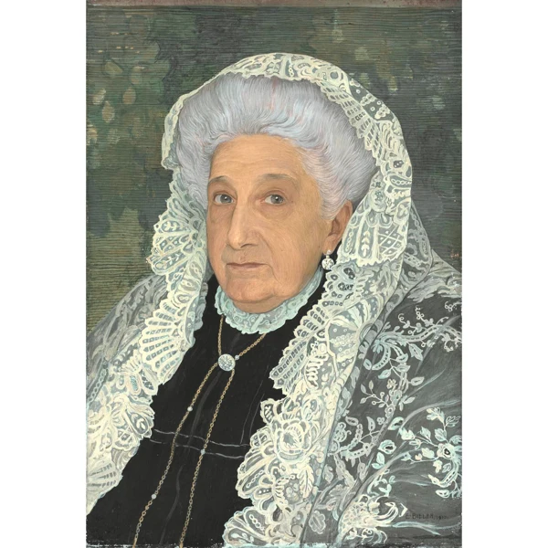 Ernest Biéler — BUSTE D'UNE DAME AVEC FOULARD EN DENTELLES BLANC, 1910 BUST OF A LADY WEARING A SCARF WITH WHITE LACE, 1910