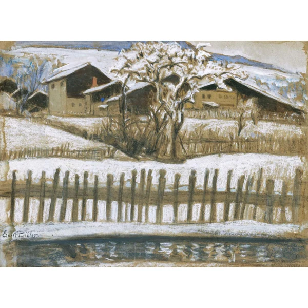 Ernest Biéler — VILLAGE EN HIVER VILLAGE IN WINTER